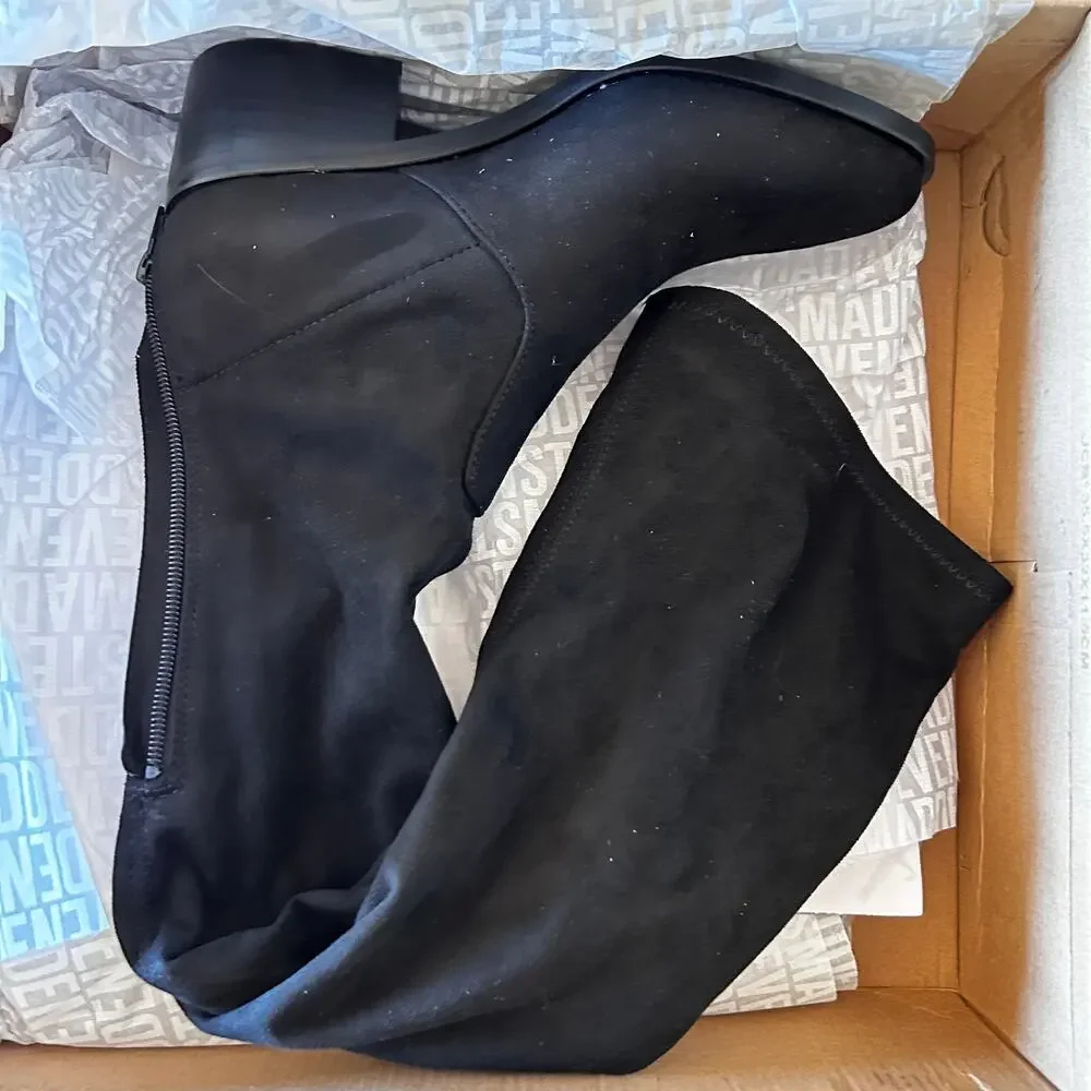 Steve Madden Georgette Over The Knee Boots 6.5 Black NWOT Faux Suede Tall